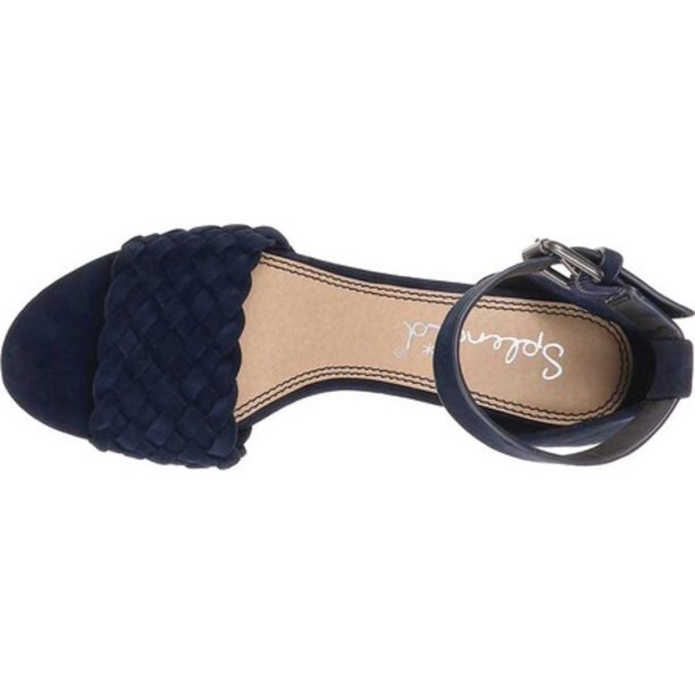 Splendid Taro Ankle Strap Heeled Sandals 9M in Navy Suede - Picture 2 of 7